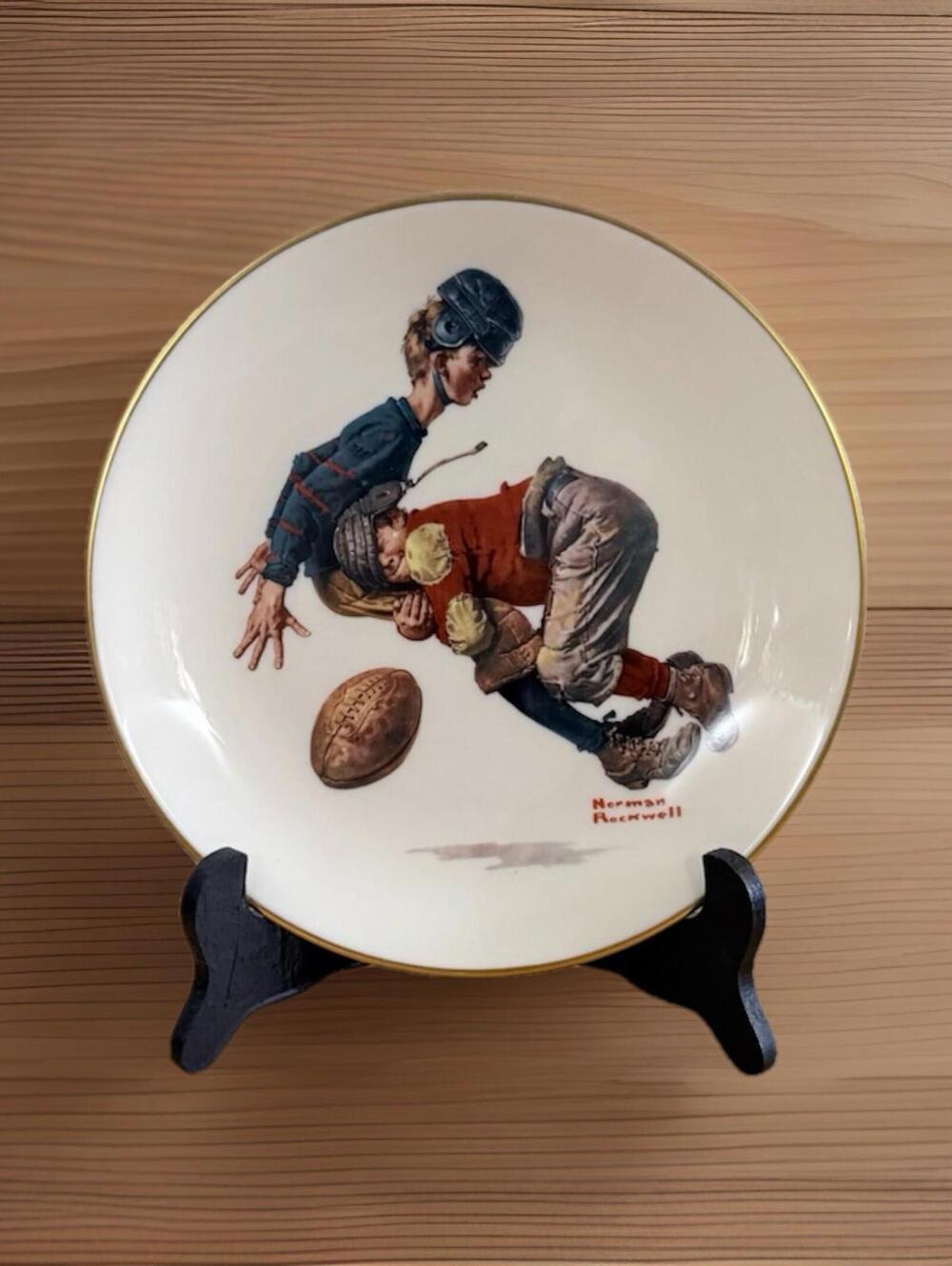 Vintage Collectible Norman Rockwell Danbury Mint Plate "Saturday's Heroes" 1978